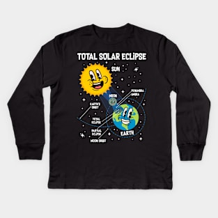 Total Solar Eclipse  - Funny Astronomy Kids Long Sleeve T-Shirt